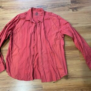Guess Men's Casual Red Button-Down Shirt